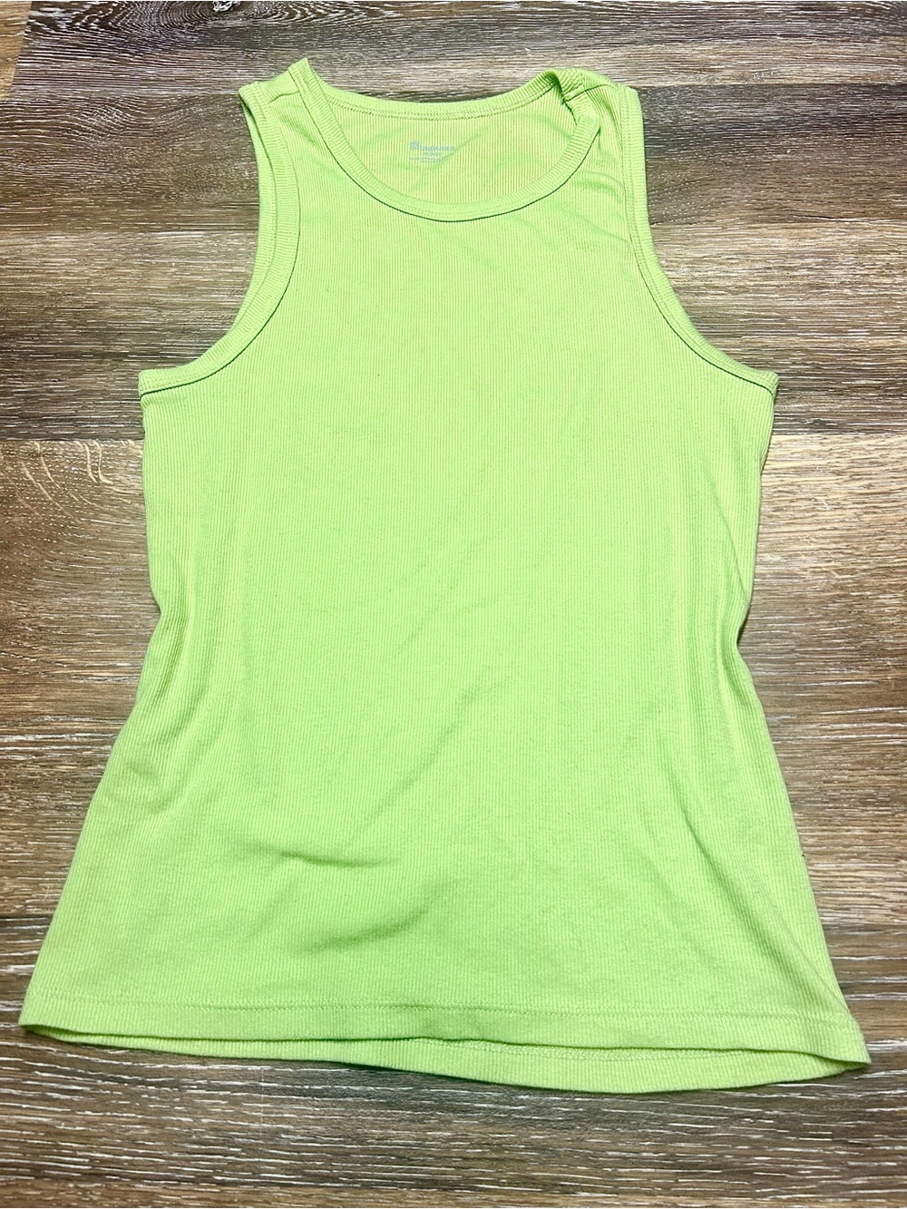No Boundaries Lime Green Ribbed Tank Top Size Medium